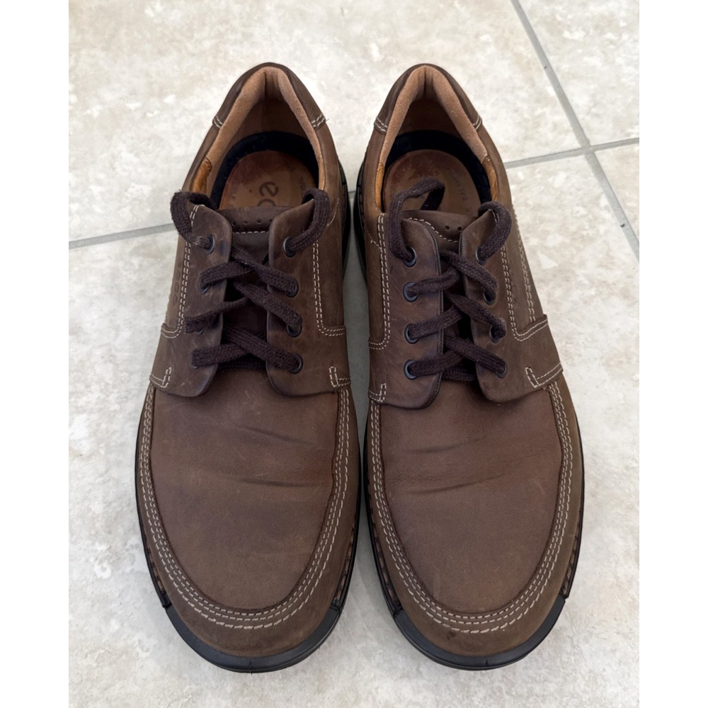 ECCO Fusion 2 Tie Cocoa Brown Men's Suede Lace Up Comfort Shoes EU 46 US 12/12.5 - Picture 5 of 9